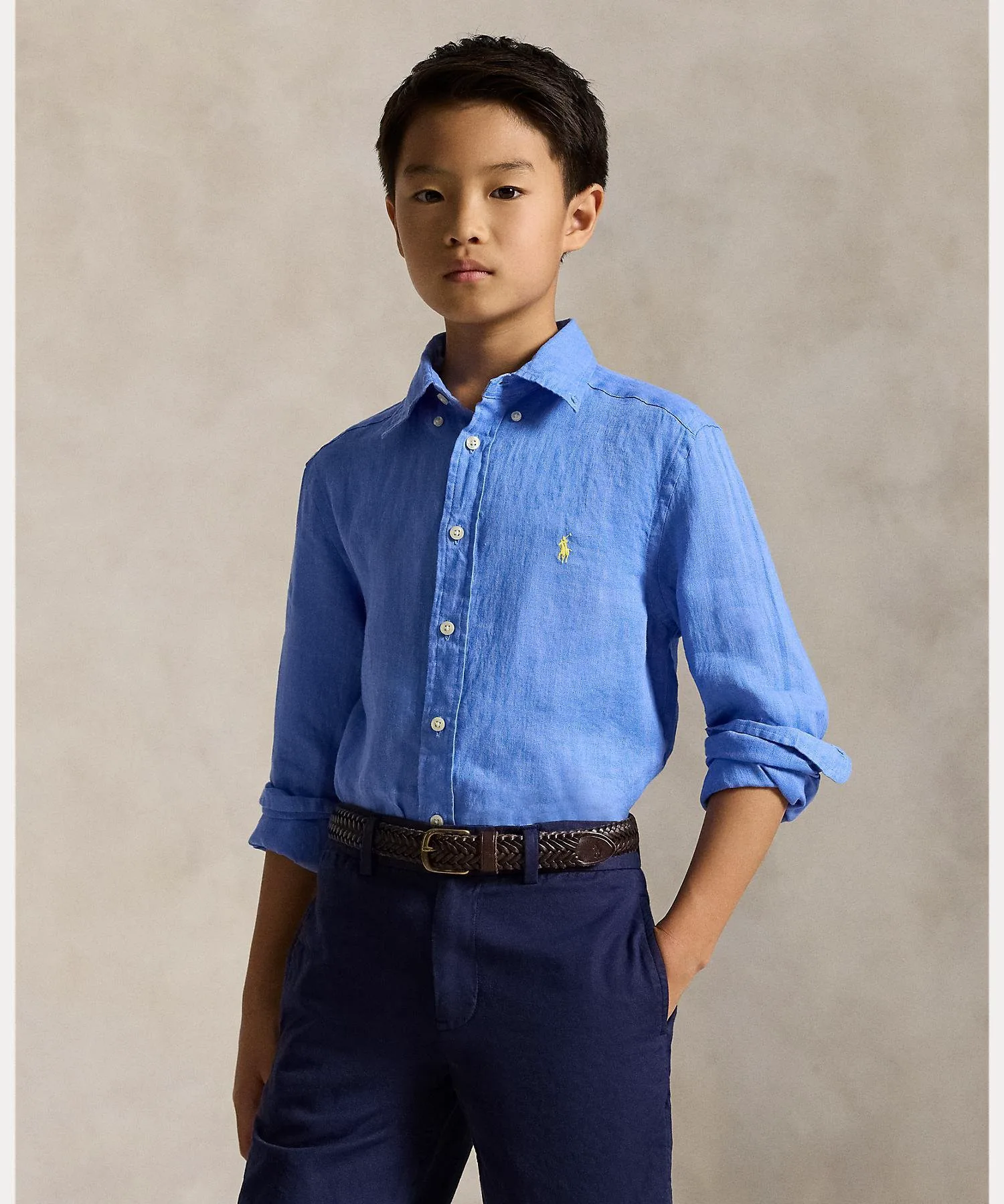 Льняная рубашка (Для мальчиков 8-20 лет) Polo Ralph Lauren, 430 Blue