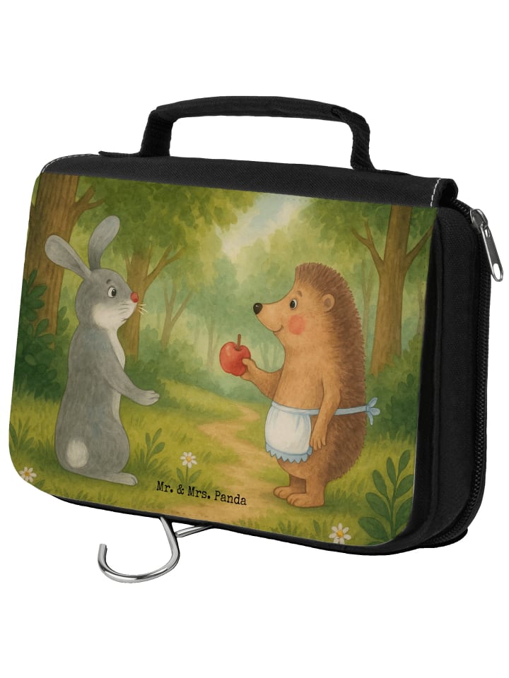 

Mr. & Mrs. Panda Косметичка с изображением кролика и ежика, без надписи, белого цвета