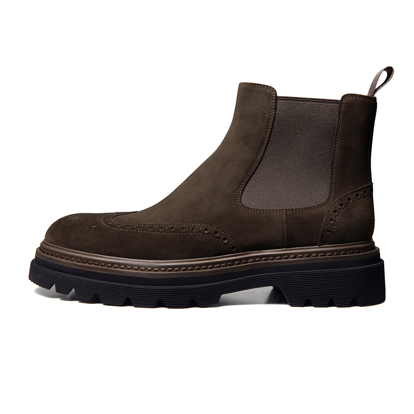 

Броги Brock из замши, осенне-зимние замшевые ботинки, короткие челси для мужчин THOM WILLS, темно-коричневый E1932