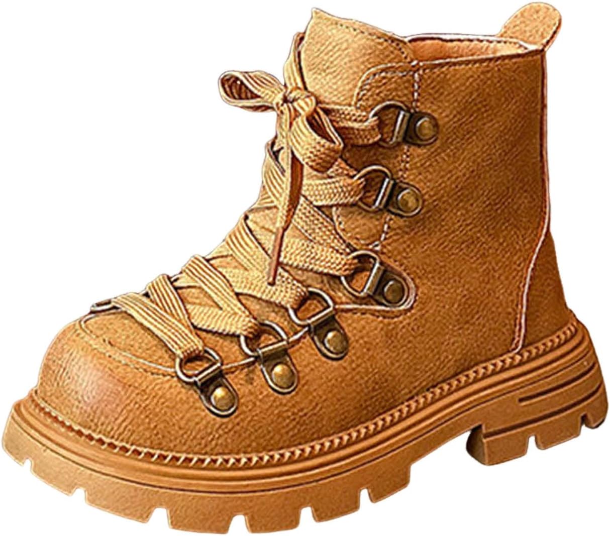 

Детские Ботинки IWIHMIV для Девочек, с Шнуровкой, Нескользящие, Короткие, для Малышей, Удобные, Теплые, Повседневные, Yellow