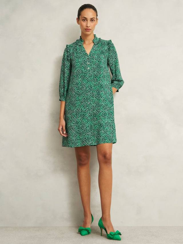

Мини-платье с лавровыми оборками Hobbs, цвет Cilantro Green