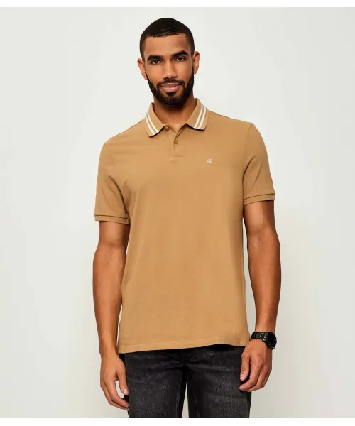 

Футболка поло Classic fit Calvin Klein Jeans, бежевый