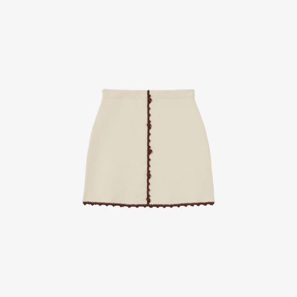 

Мини-юбка из трикотажа с отделкой крючком Claudie Pierlot, цвет naturels