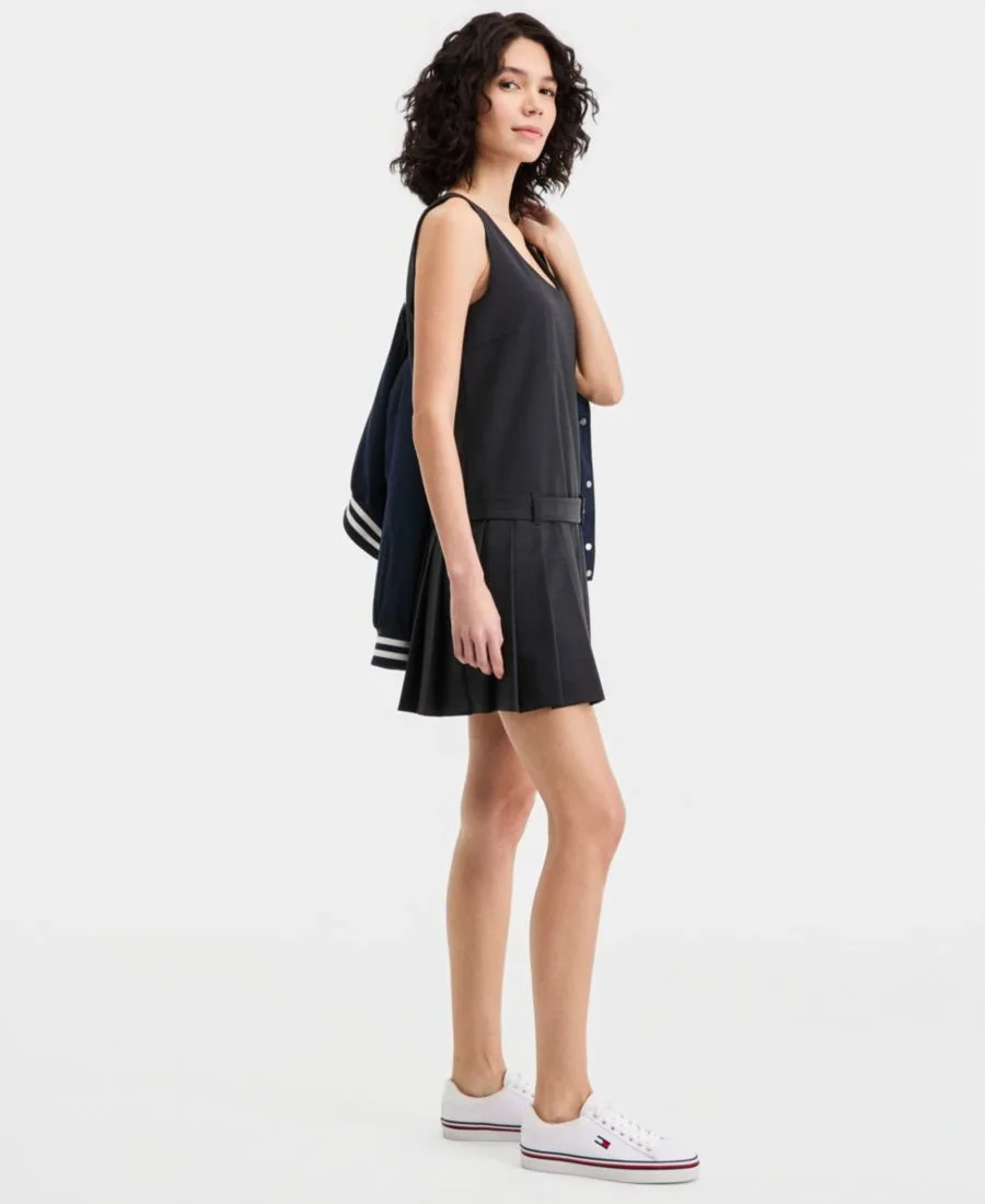 Женское мини-платье с вырезом-лодочкой Tommy Hilfiger, серый allover — фото 4