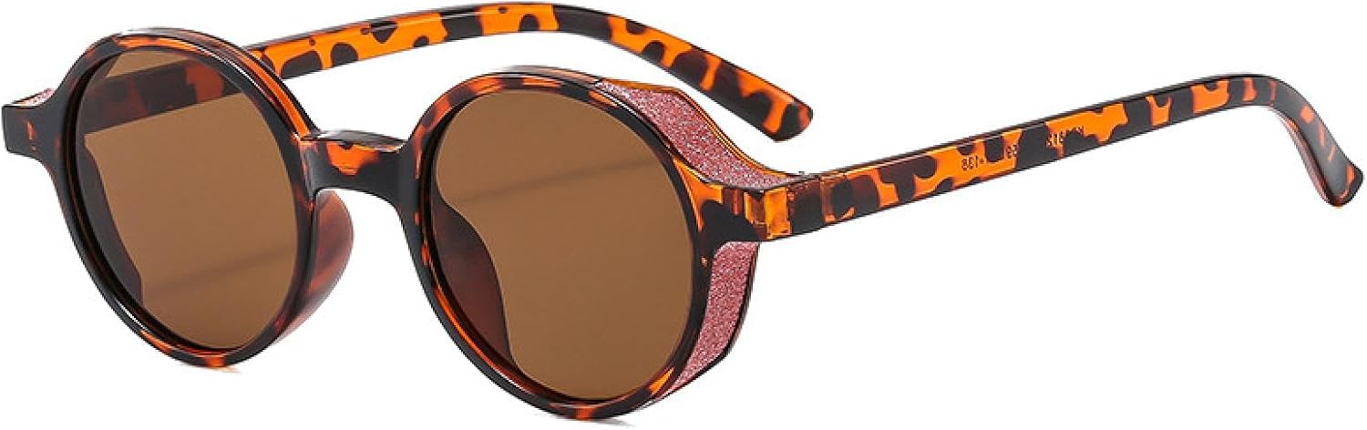 

Популярные мужские круглые солнцезащитные очки для женщин в винтажном стиле, желейного цвета, модные пляжные очки с защитой от УФ-излучения UV400 TVTBBVV, Leopard-brown