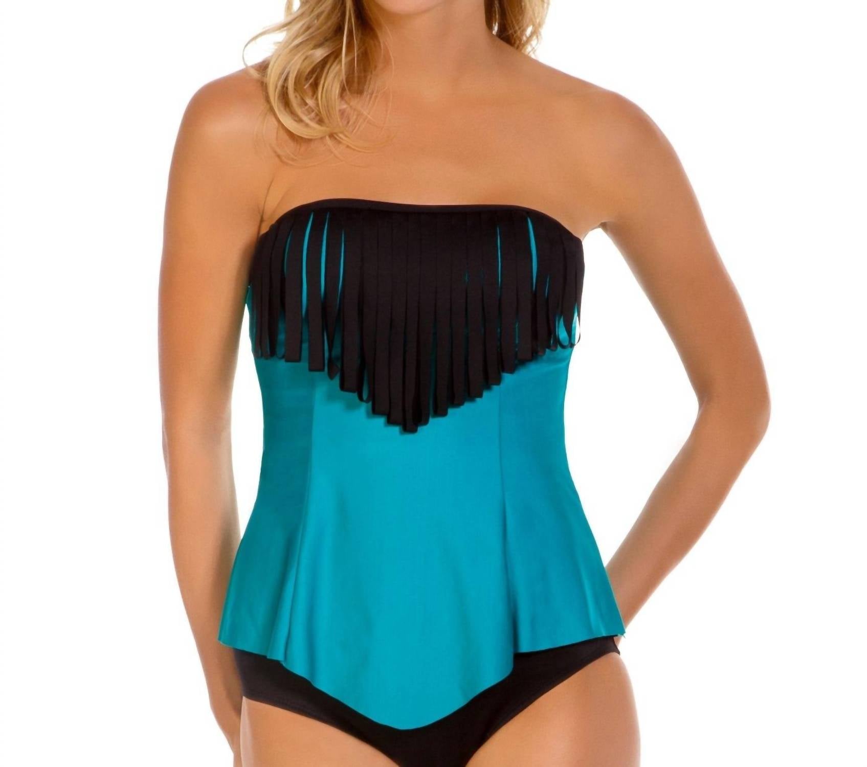 

Топ танкини с бахромой Eco Loop в бирюзовом цвете Eco Swim