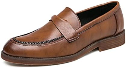 

Мужские классические пенни-лоферы, классические деловые повседневные британские кожаные туфли без шнурков Devilangel, коричневый