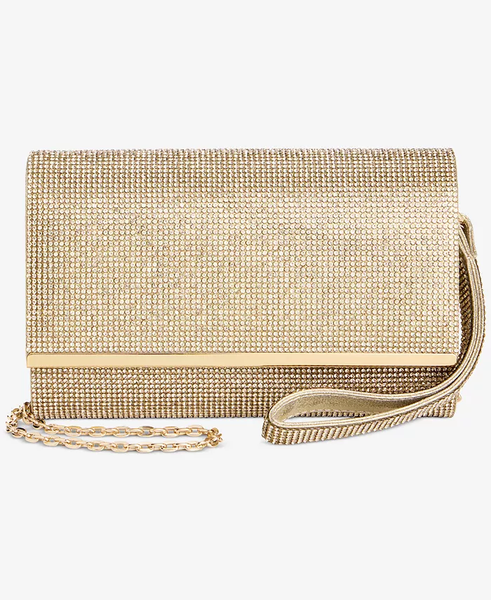 

Клатч Caitlin Satin and Crystal Clutch I.N.C. International Concepts, коричневый