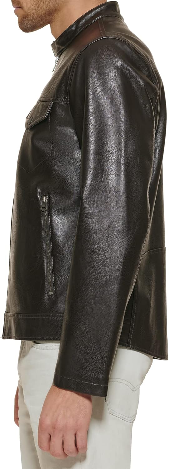 Мужская гоночная куртка Levi's из искусственной кожи, Dark Brown — фото 3