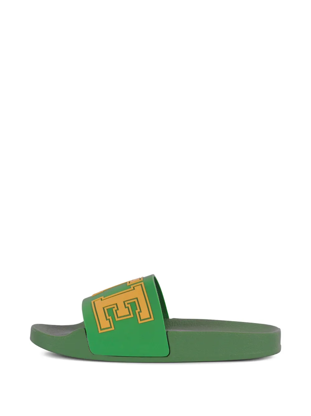 Тапочки с буквенным декором Stella Mccartney Kids, зеленый — фото 3