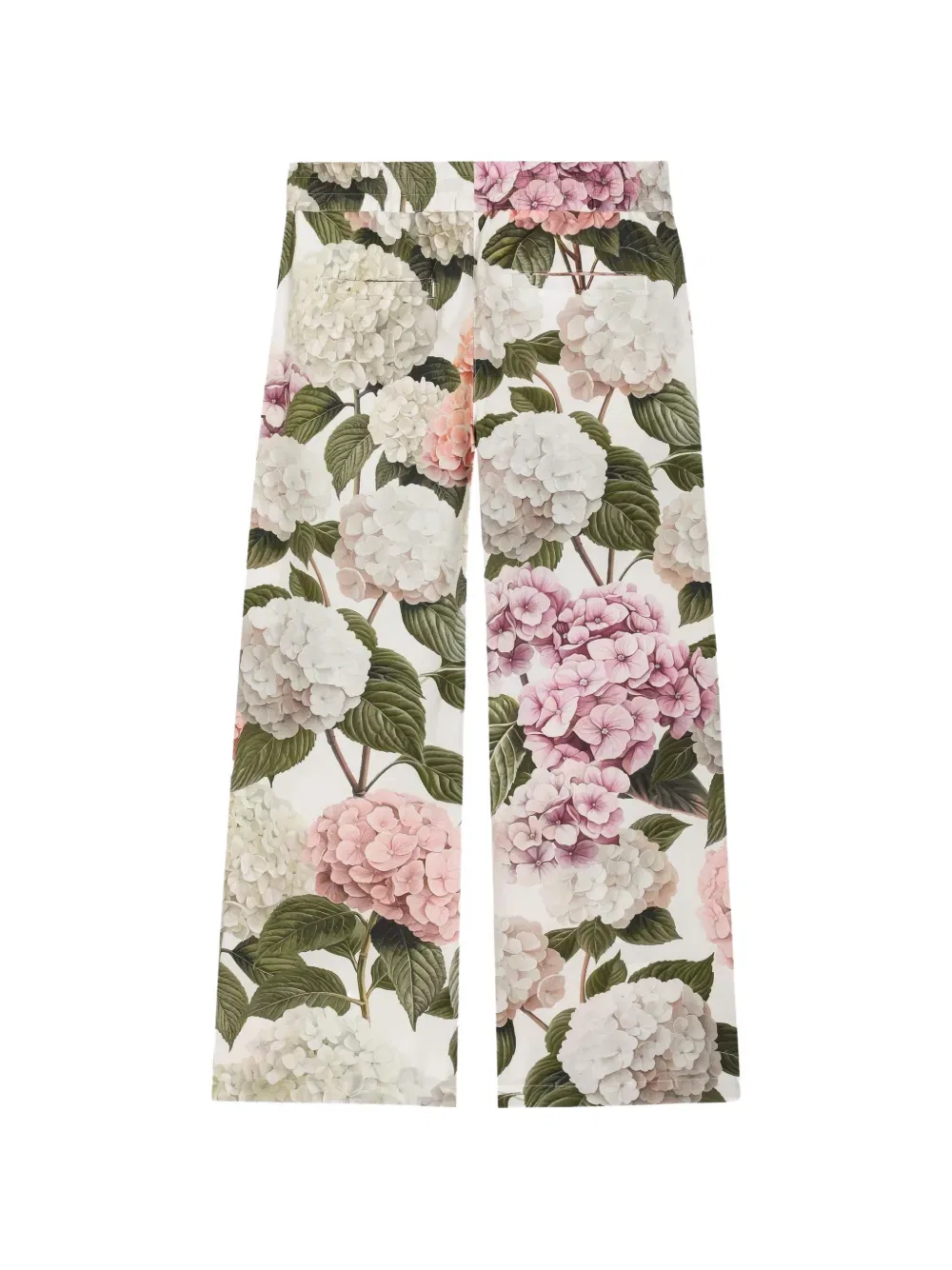 Брюки из поплина с принтом гортензии Dolce & Gabbana Kids, белый