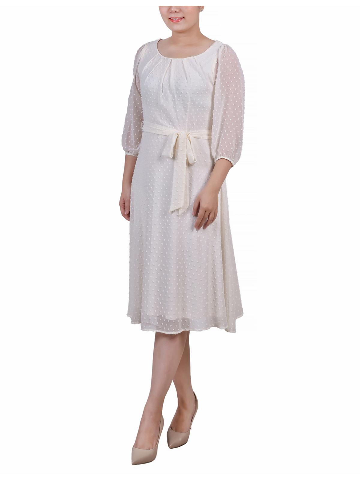 

Платье-трапеция длиной до колена для женщин Petites NY Collection, цвет egret