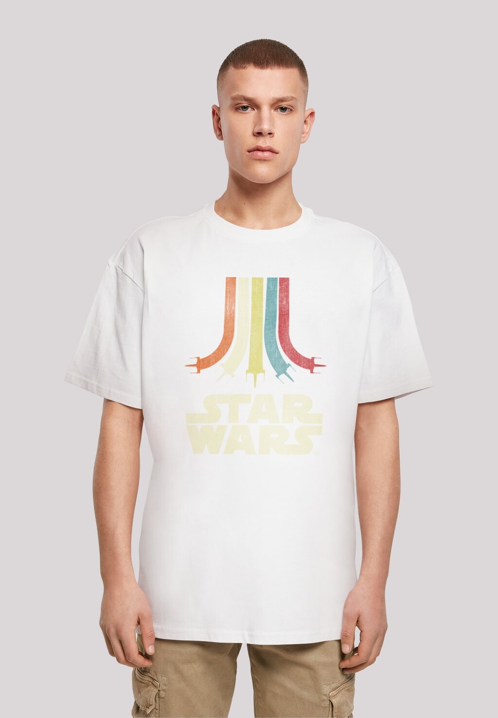 

Футболка с принтом STAR WARS RETRO RAINBOW F4NT4STIC, белый