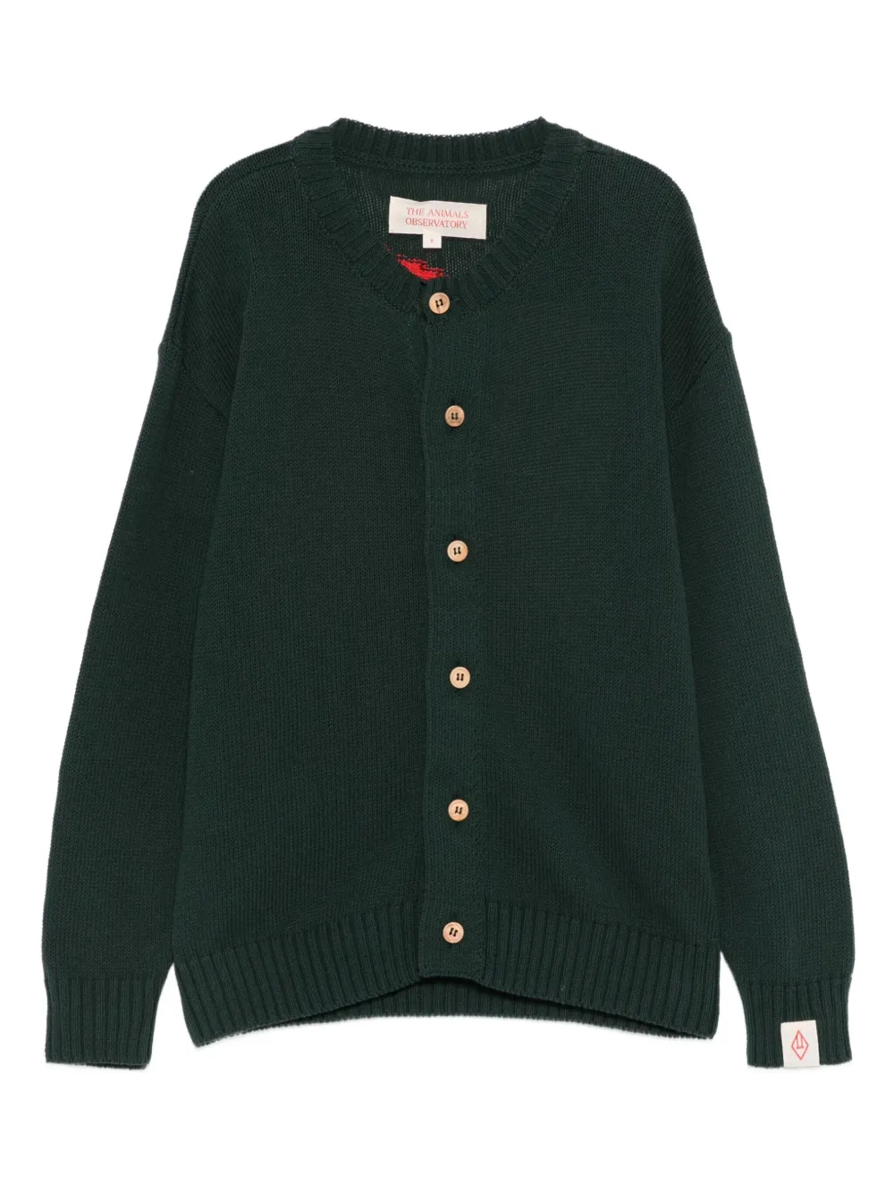 

Кардиган с вышивкой и аппликацией логотипа The Animals Observatory, зеленый