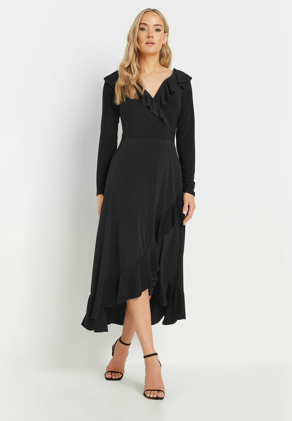 

Платье макси LONG SLEEVE WRAP FRILL Long Tall Sally, антрацит