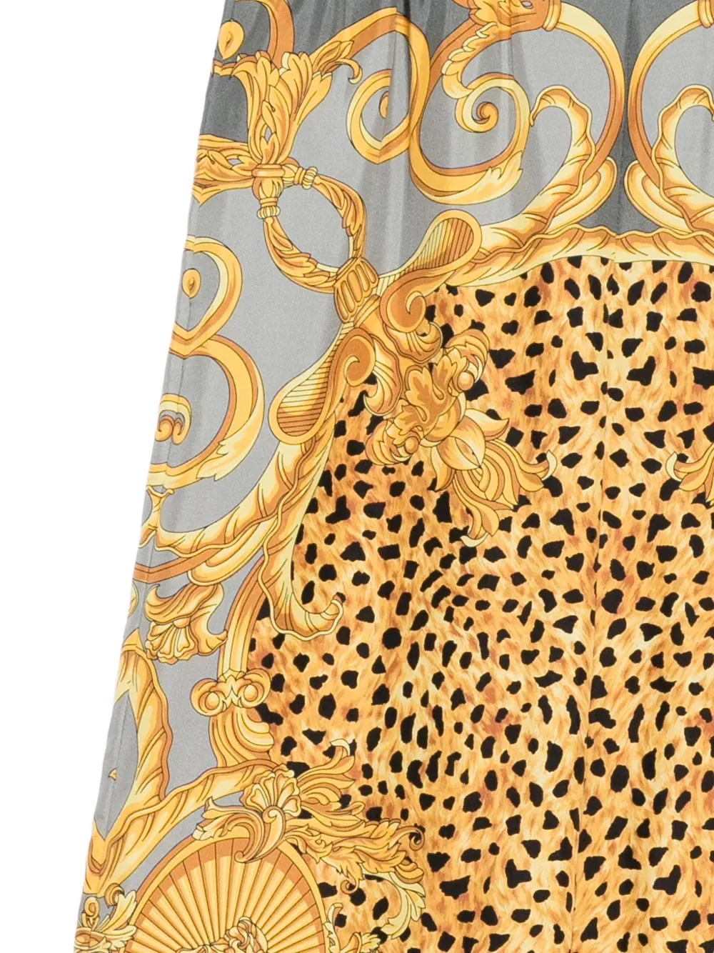 Брюки из набивного шелкового твила Versace, желтый — фото 3
