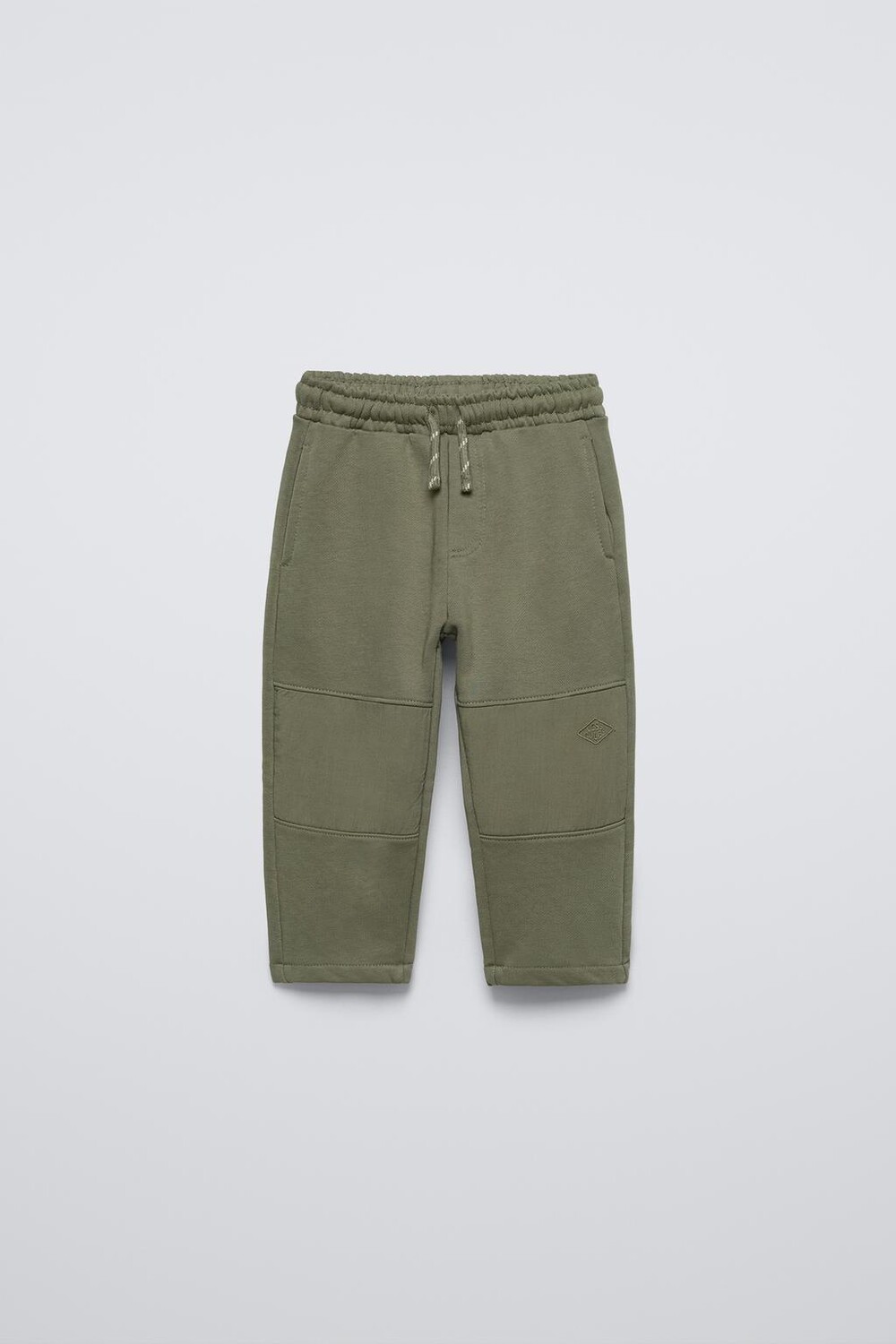 

Комбинированные плюшевые брюки ZARA, хаки
