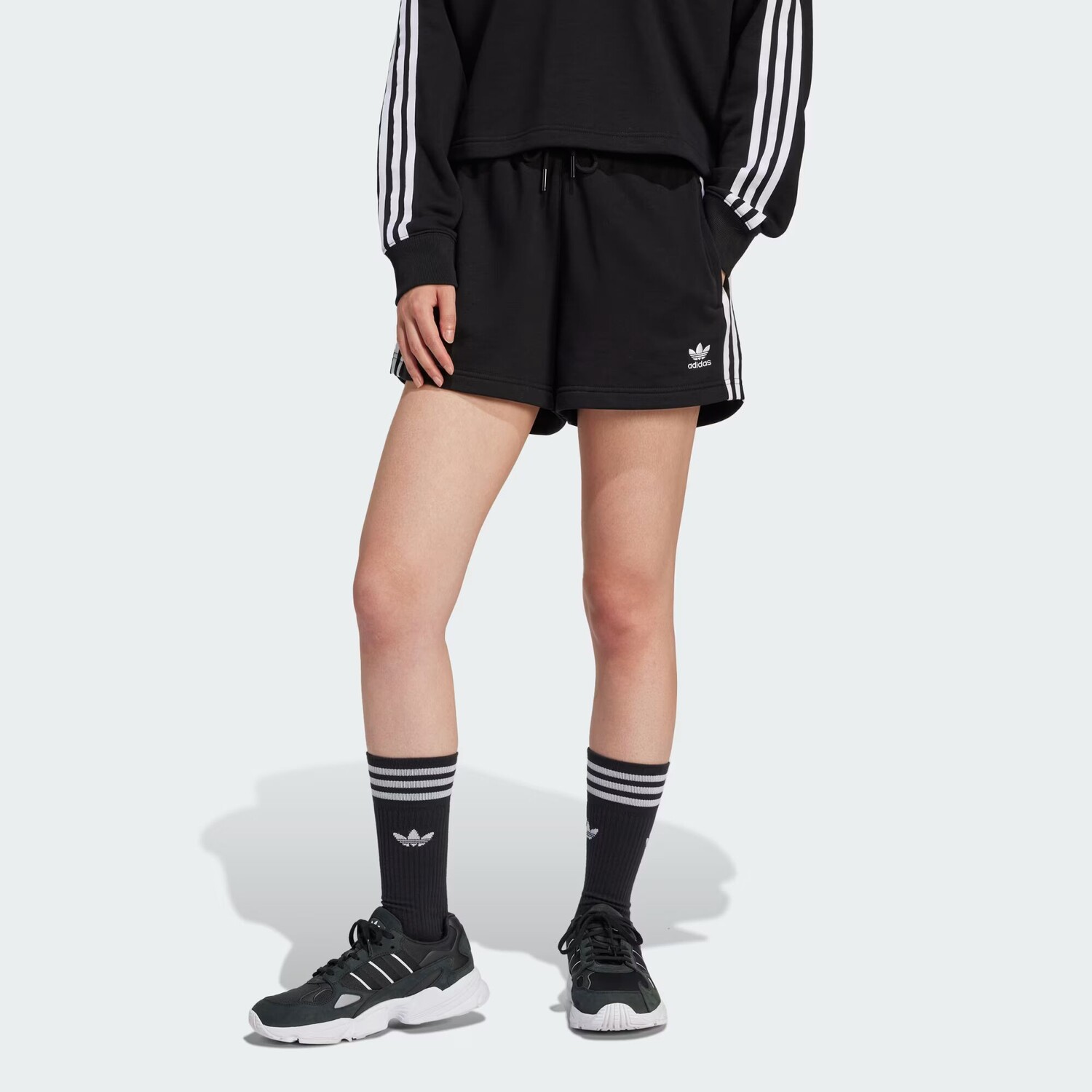 

Шорты из французской махровой ткани Adicolor с 3 полосками Adidas, цвет Black