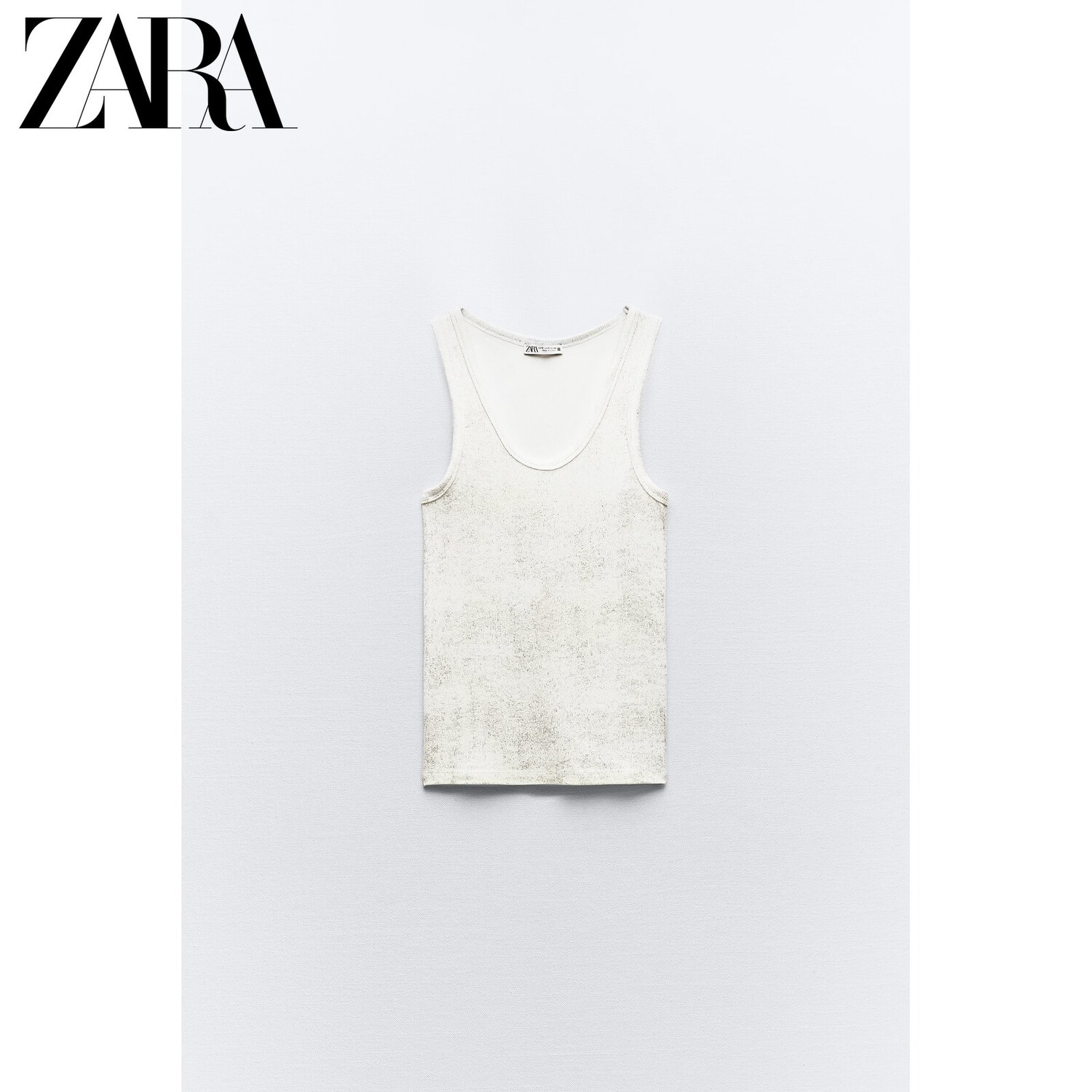

Футболка Zara в рубчик, золотистый