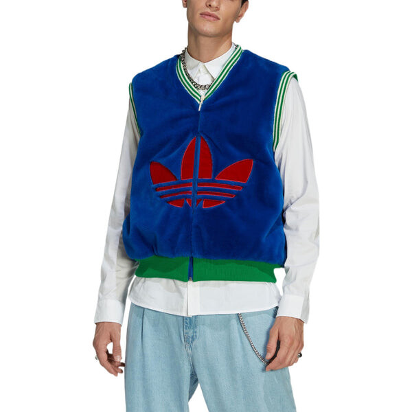 Жилет adicolor heritage now logo vest 'blue green' Adidas, синий — фото 2