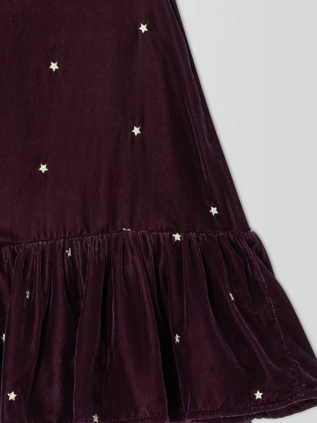 Детское платье для праздника с рюшами Stars John Lewis, Berry, Gold — фото 3