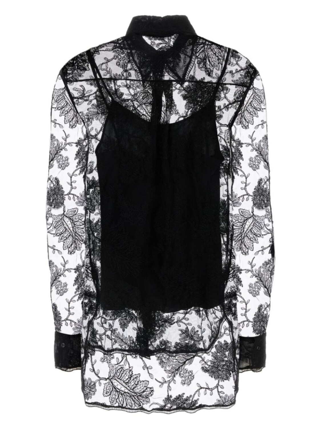 

Рубашка Ermanno Scervino из цветочного кружева, черный
