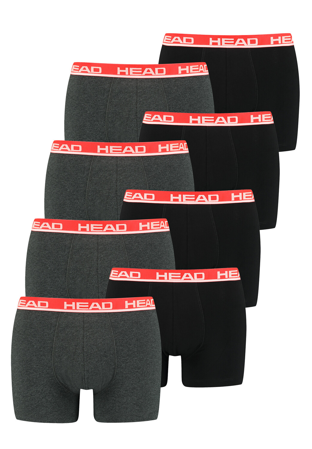 

Боксеры HEAD Boxershorts Head Basic Boxer 8P, цвет 011 - Grey / Red
