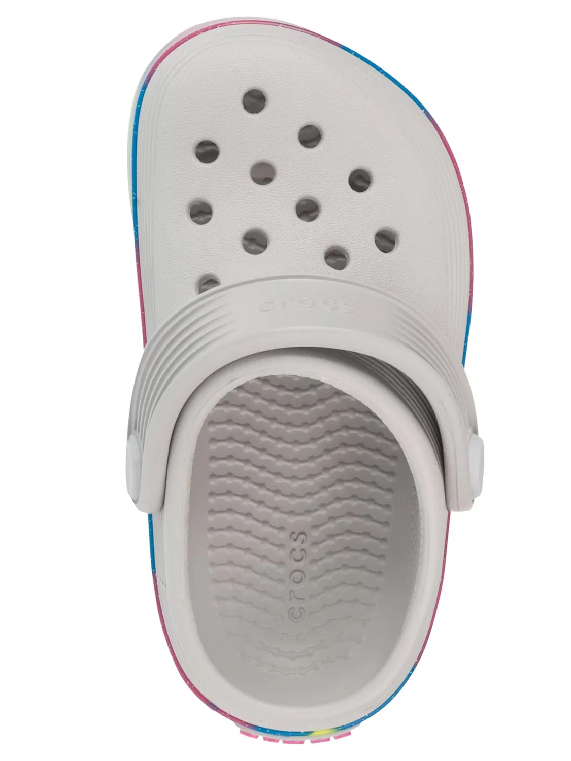 Сандалии Crocs Off Court Glitter Band Clog T серого цвета — фото 4