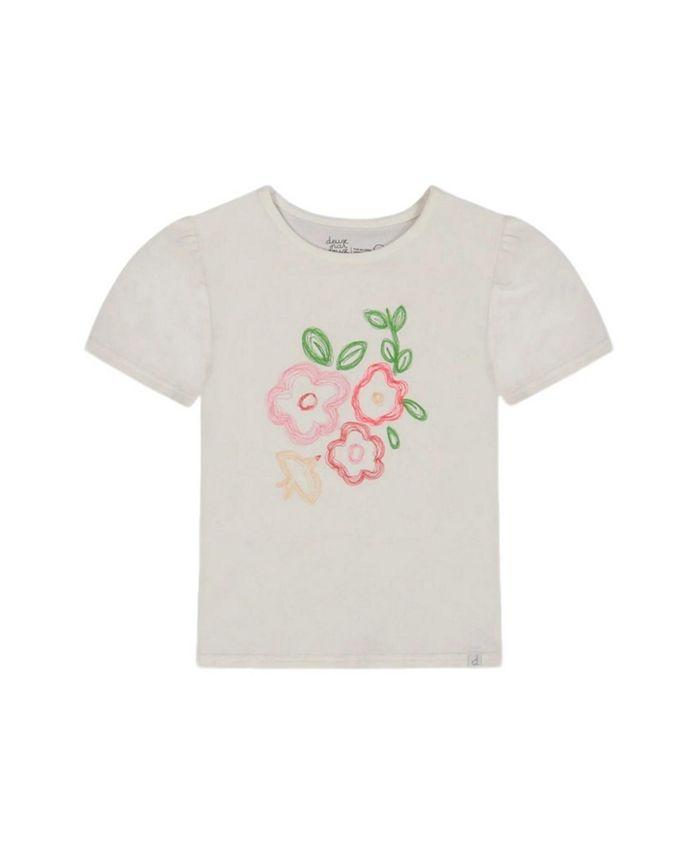 

Футболка для девочек с пышными рукавами из органического хлопка - подростковая Deux par Deux, белый