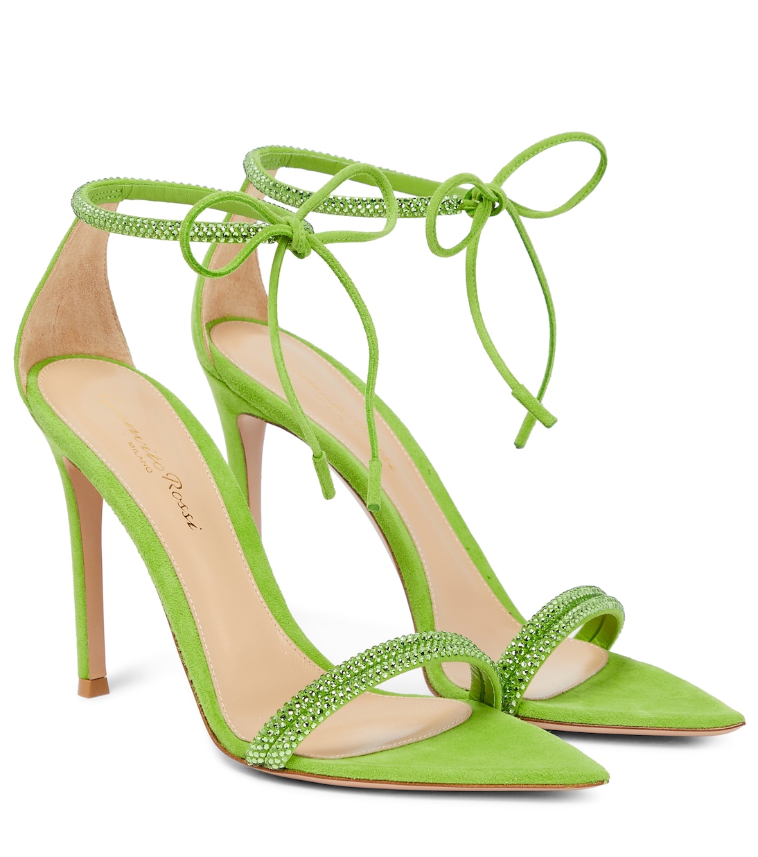 Замшевые сандалии Montecarlo 105 Gianvito Rossi, Kiwi