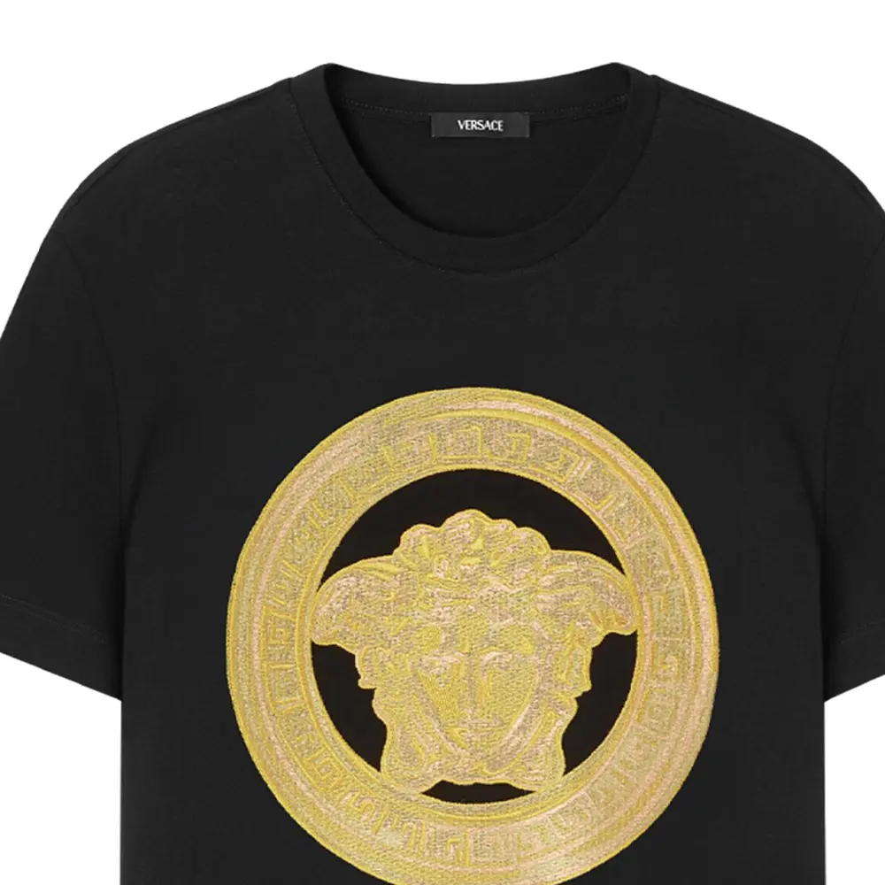 Футболка с вышивкой Medusa VERSACE, черный — фото 4