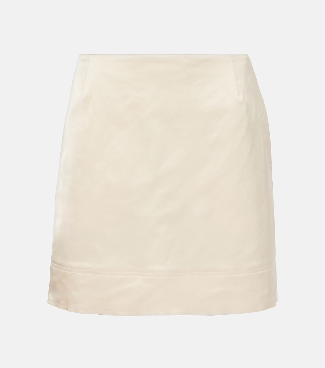 

Мини-юбка из крепа из смесового хлопка Toteme, экрю