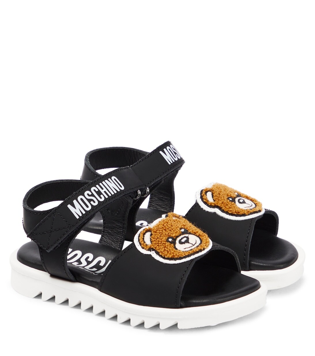 

Кожаные сандалии с логотипом Moschino, черный