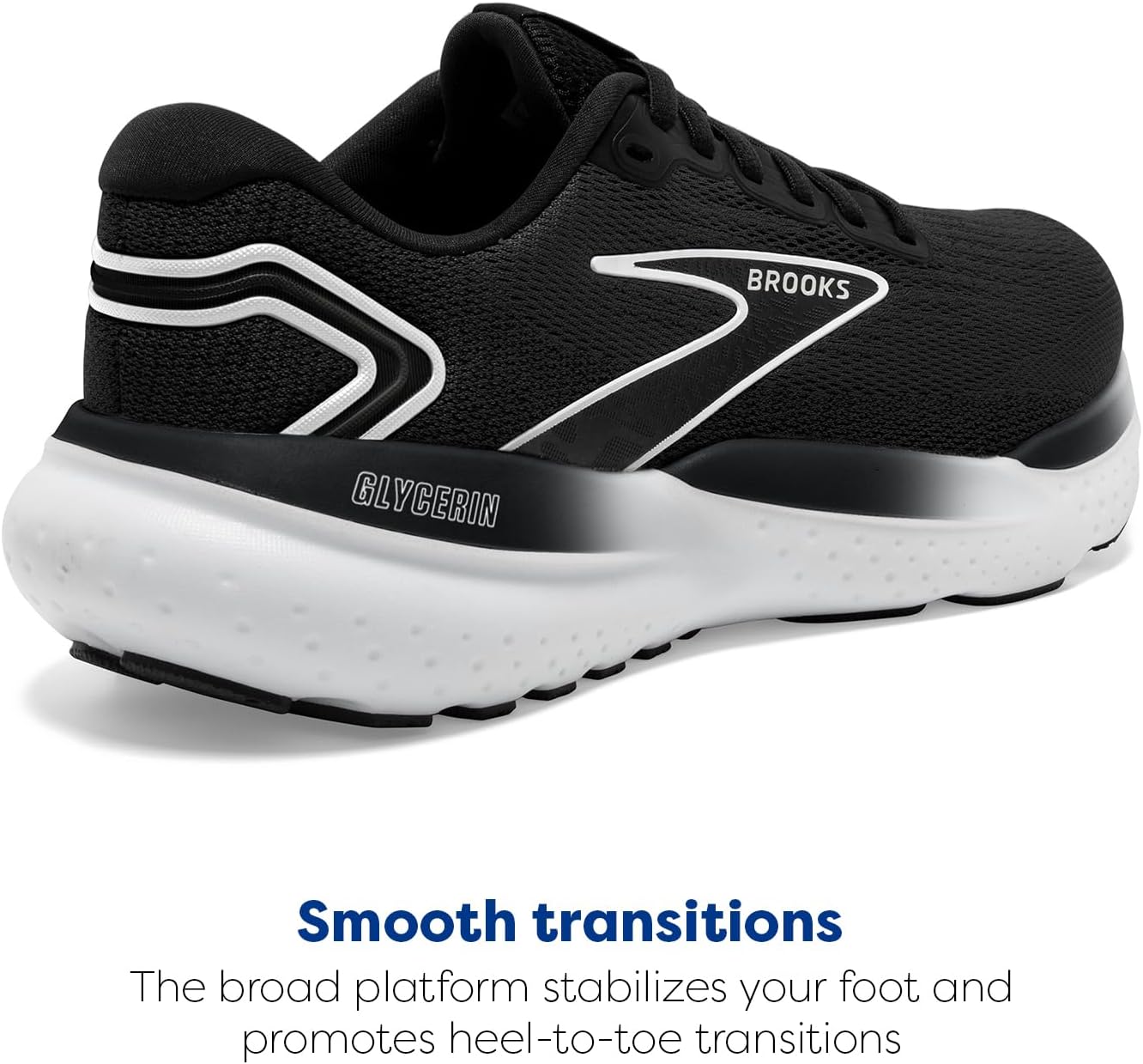 Мужские кроссовки Brooks Glycerin 21 Neutral для бега, белый/черный/серый — фото 3
