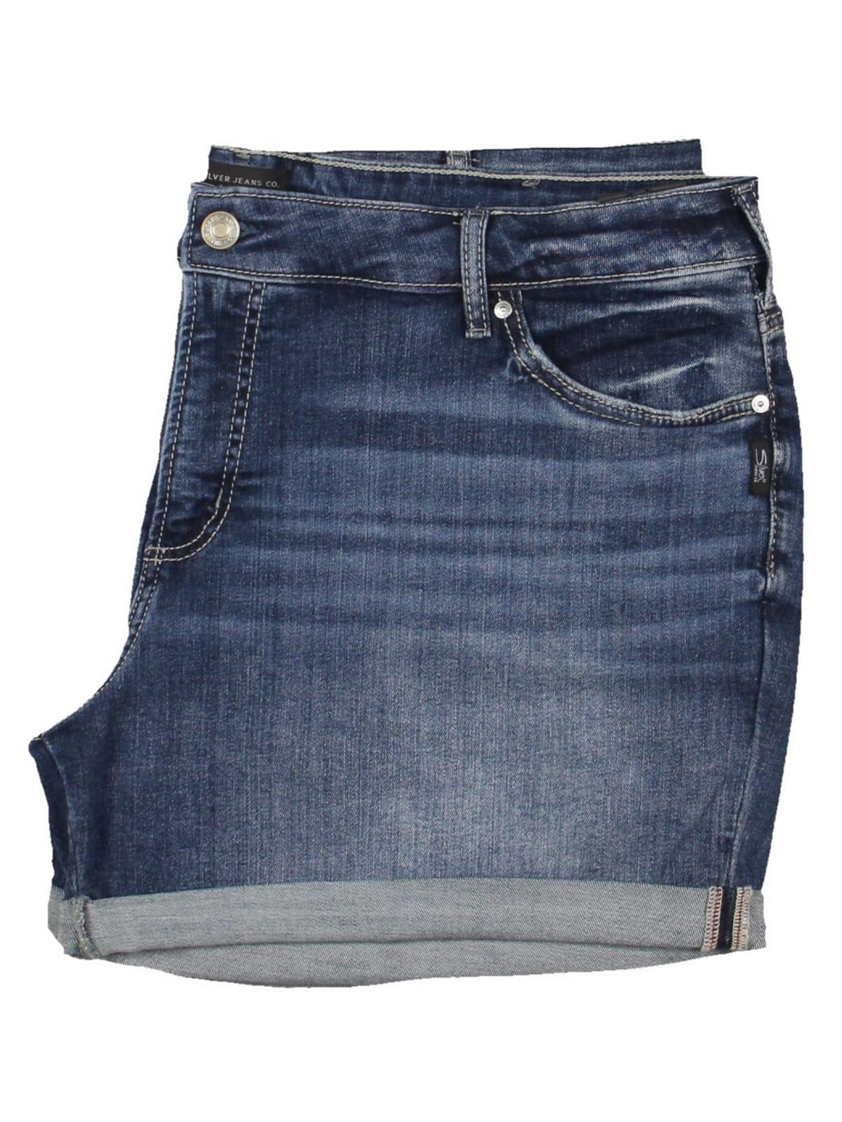 

Плюс Женские Мини Шорты Из Эластичного Денима Silver Jeans Co., индиго