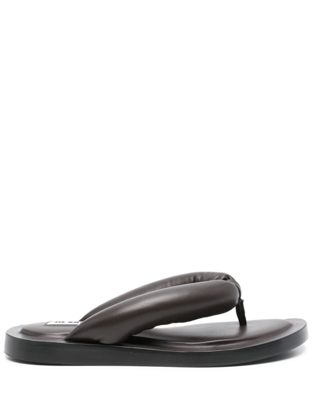 Jil Sander шлепанцы из кожи наппа, коричневый