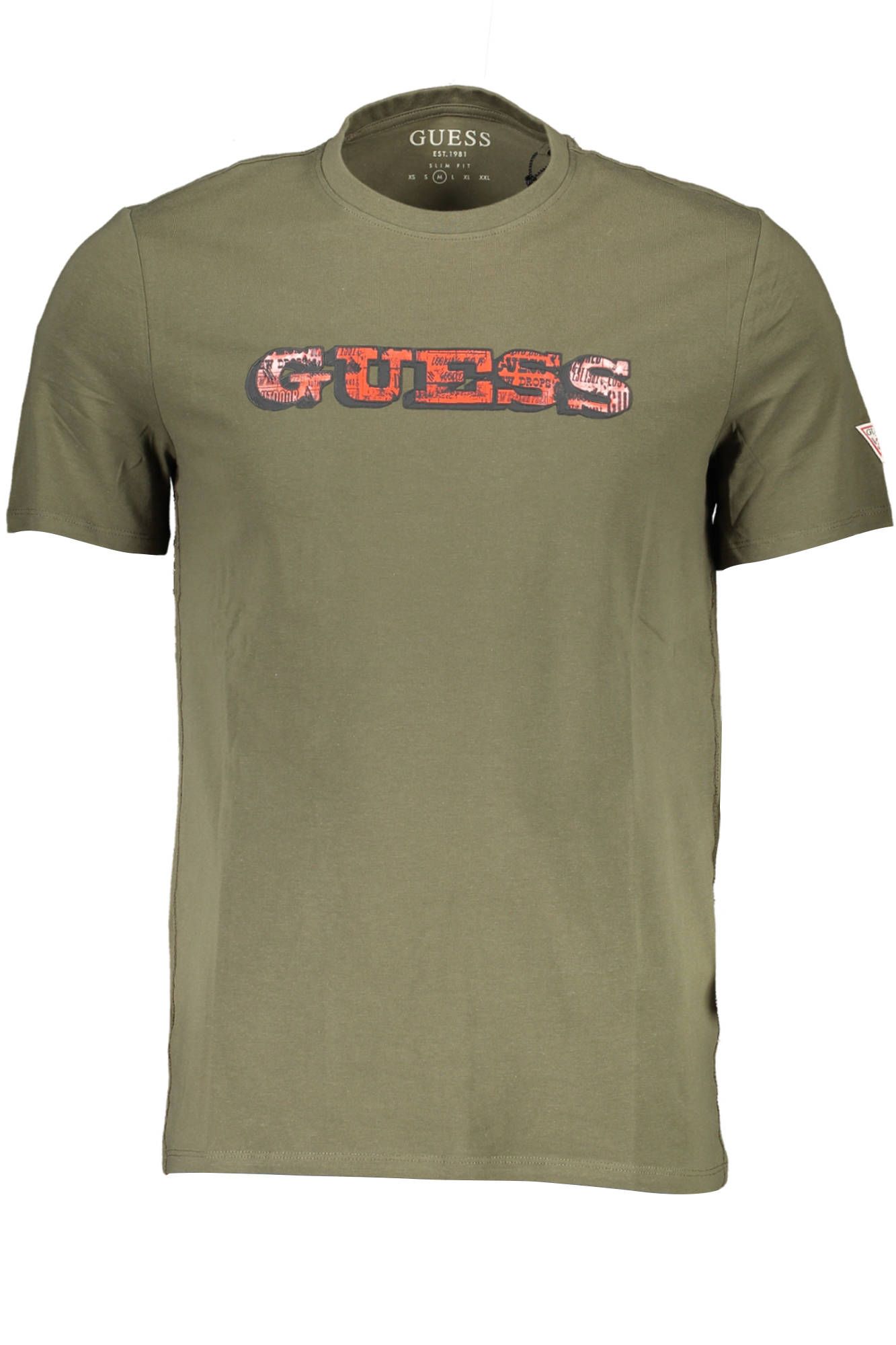 

Зеленая хлопковая мужская футболка Guess Shoes
