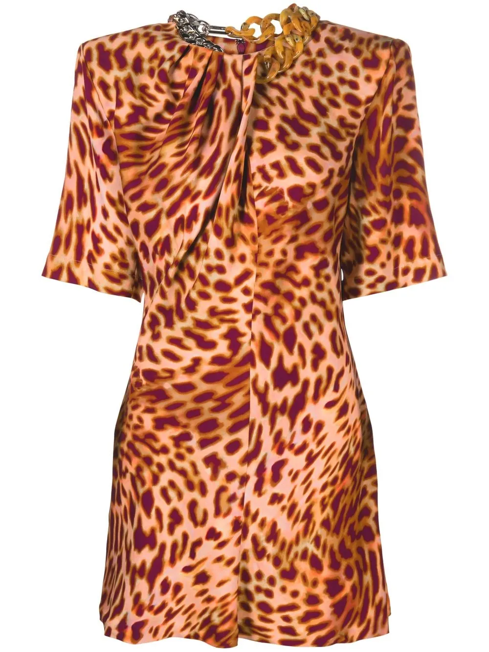 

Платье мини с леопардовым принтом STELLA MCCARTNEY, розовый