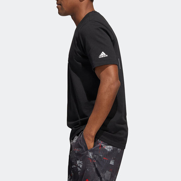 Футболка Men's adidas Alphabet Printing Sports Round Neck Short Sleeve Black T-Shirt, мультиколор — фото 3