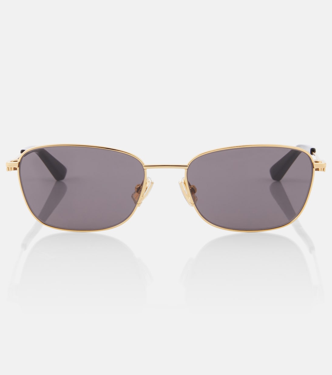 

Прямоугольные солнцезащитные очки Bottega Veneta, Gold-Gold-Grey
