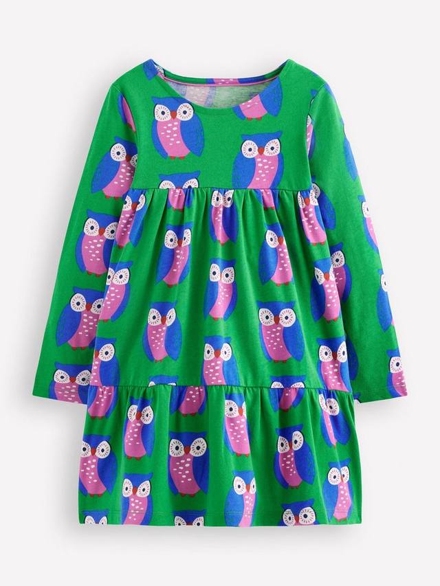 

Детское хлопковое платье Ariel с длинными рукавами и ярусами Mini Boden