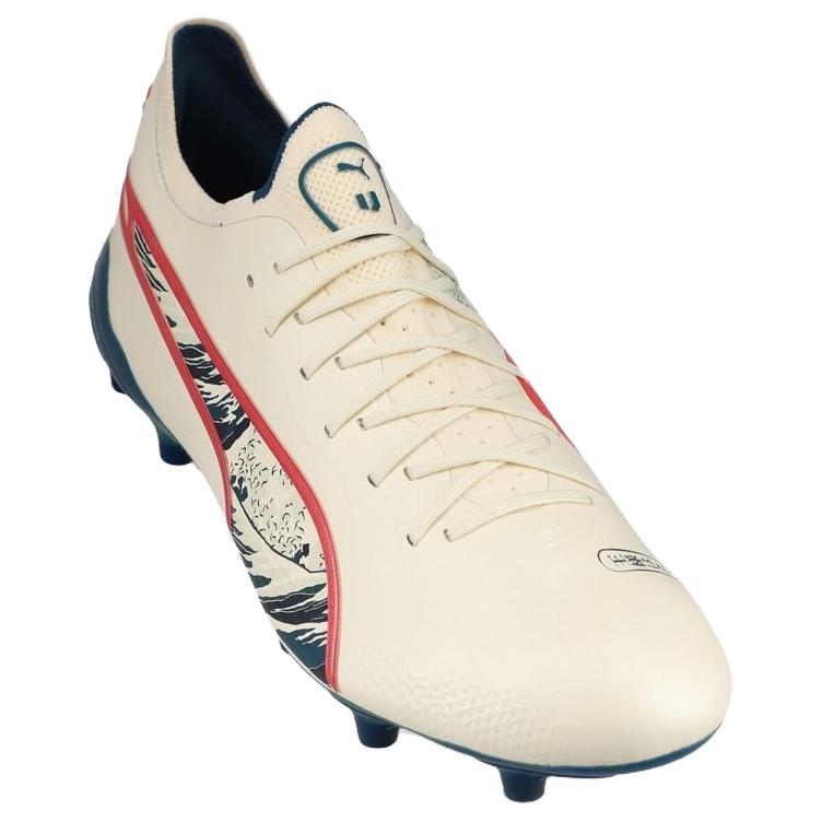 Кроссовки PUMA x Unisport King Ultimate FG 'Cream White Red', белый — фото 3