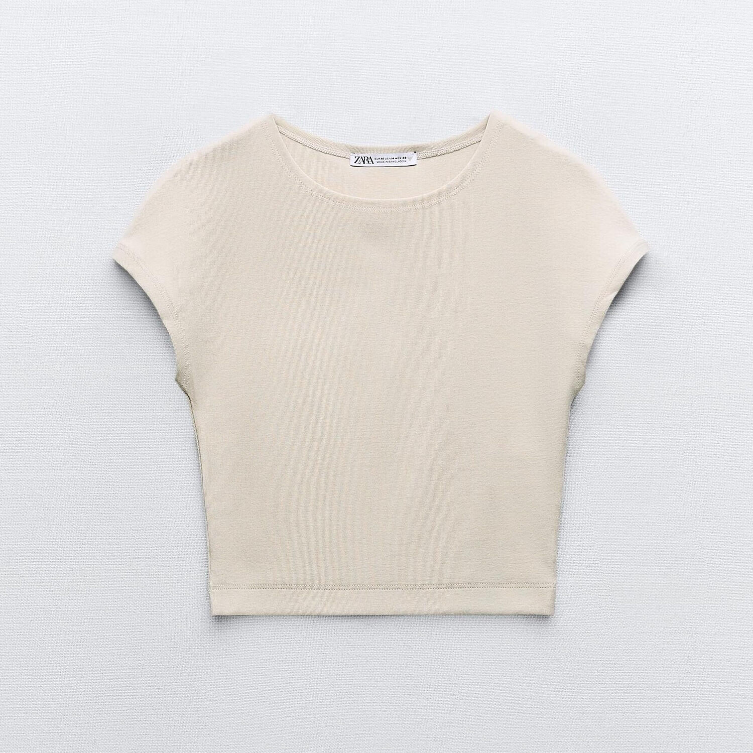 

Кроп топ Zara Cotton And Modal, светло-серый