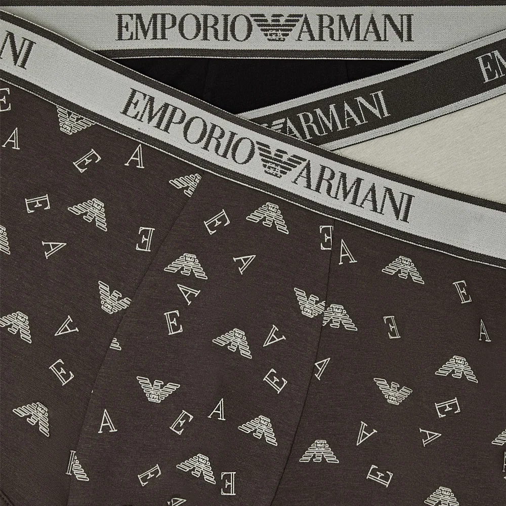 Боксеры EMPORIO ARMANI EA7 3 шт черный+зеленый+коричневый — фото 4