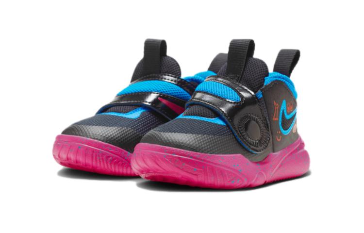 Комфортные износостойкие низкие кроссовки для малышей Team Hustle D 11 Black Purple Infant And Toddler Nike — фото 3
