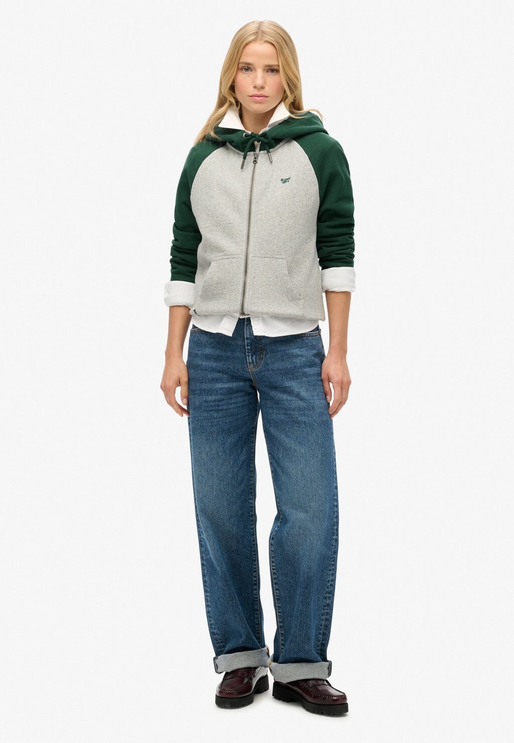 

Толстовка на молнии ESSENTIAL BASEBALL Superdry, зеленый