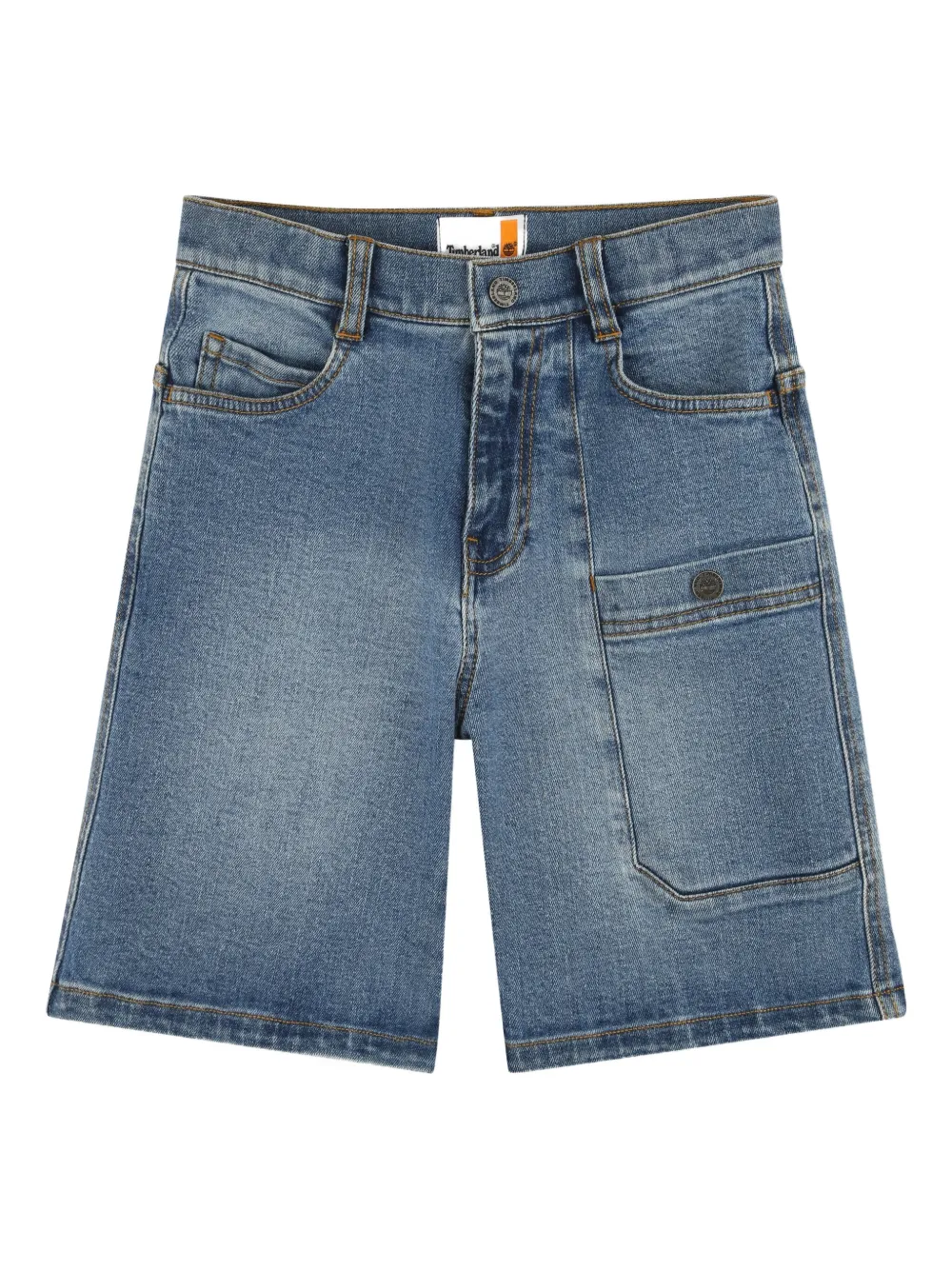 

Джинсовые шорты с накладными карманами Timberland Kids, синий