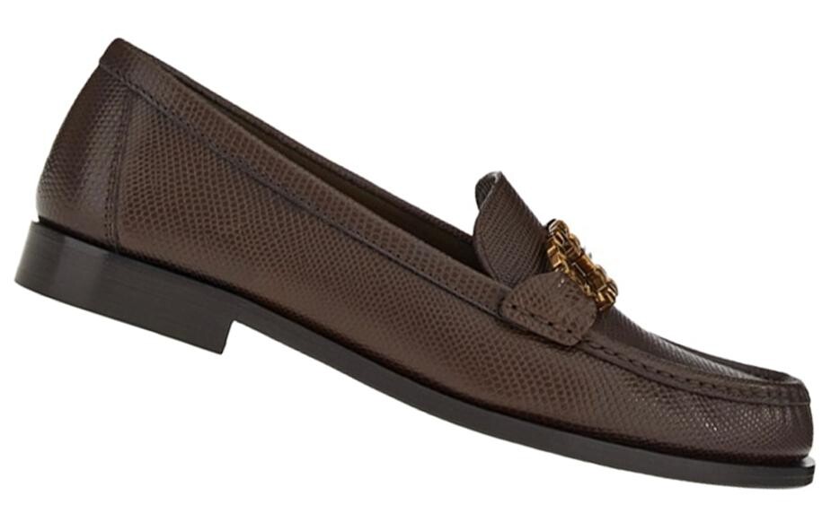 Туфли женские Ferragamo Gancini, темно-коричневй / зеленый — фото 2