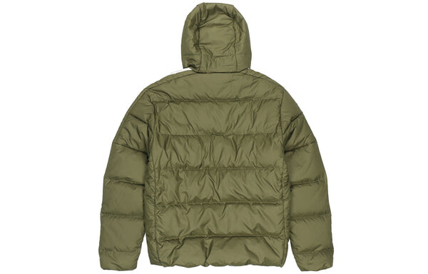 Пуховик Men's adidas Ess Mid D H Jkt Stay Warm Sports Hooded Down Jacket Olive, зеленый — фото 2