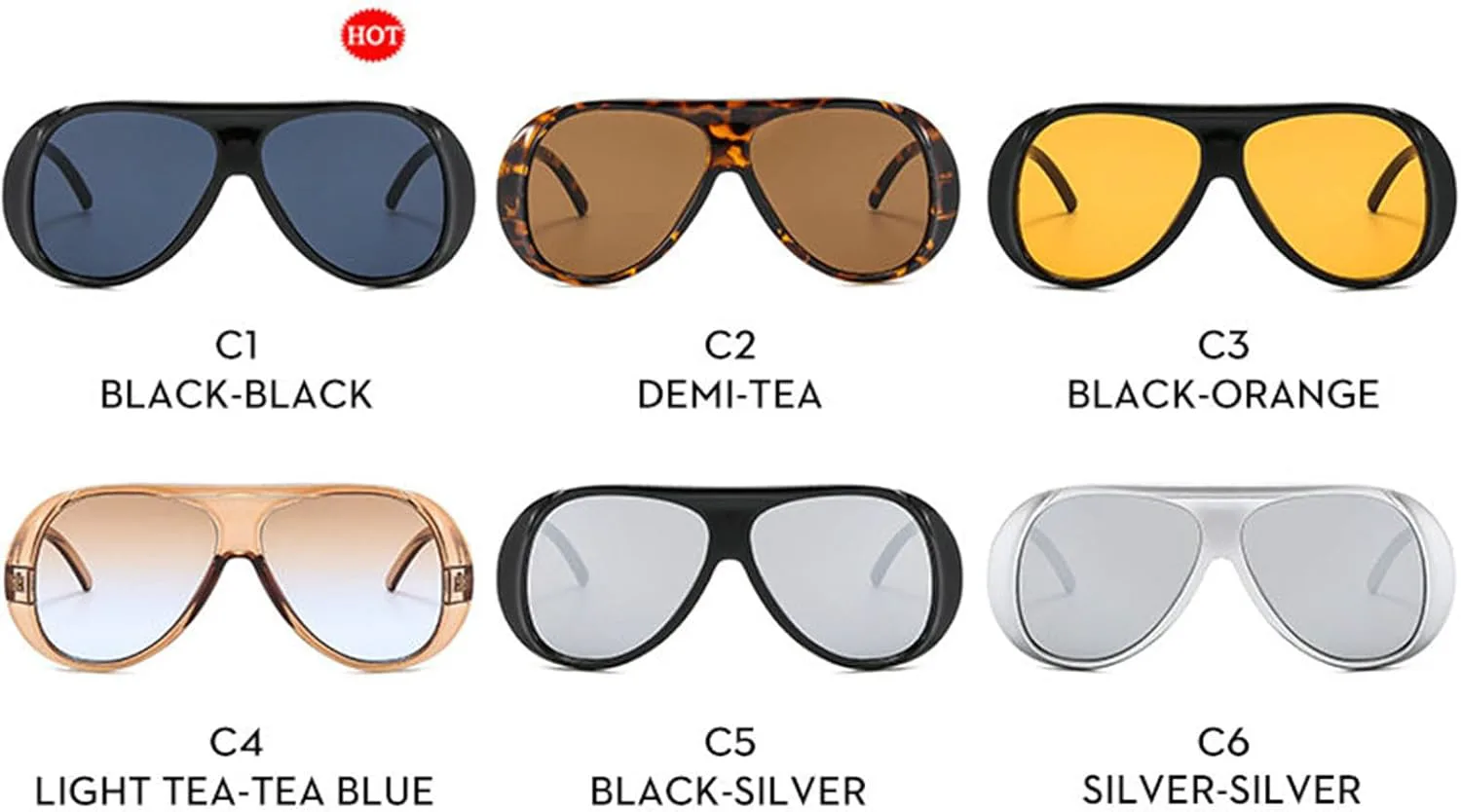 

Мужские солнцезащитные очки-пилот большого размера в стиле панк, модные большие очки для женщин, популярные ретро-классические солнцезащитные очки helena, C3